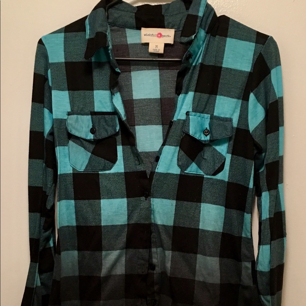 Button down plaid shirt